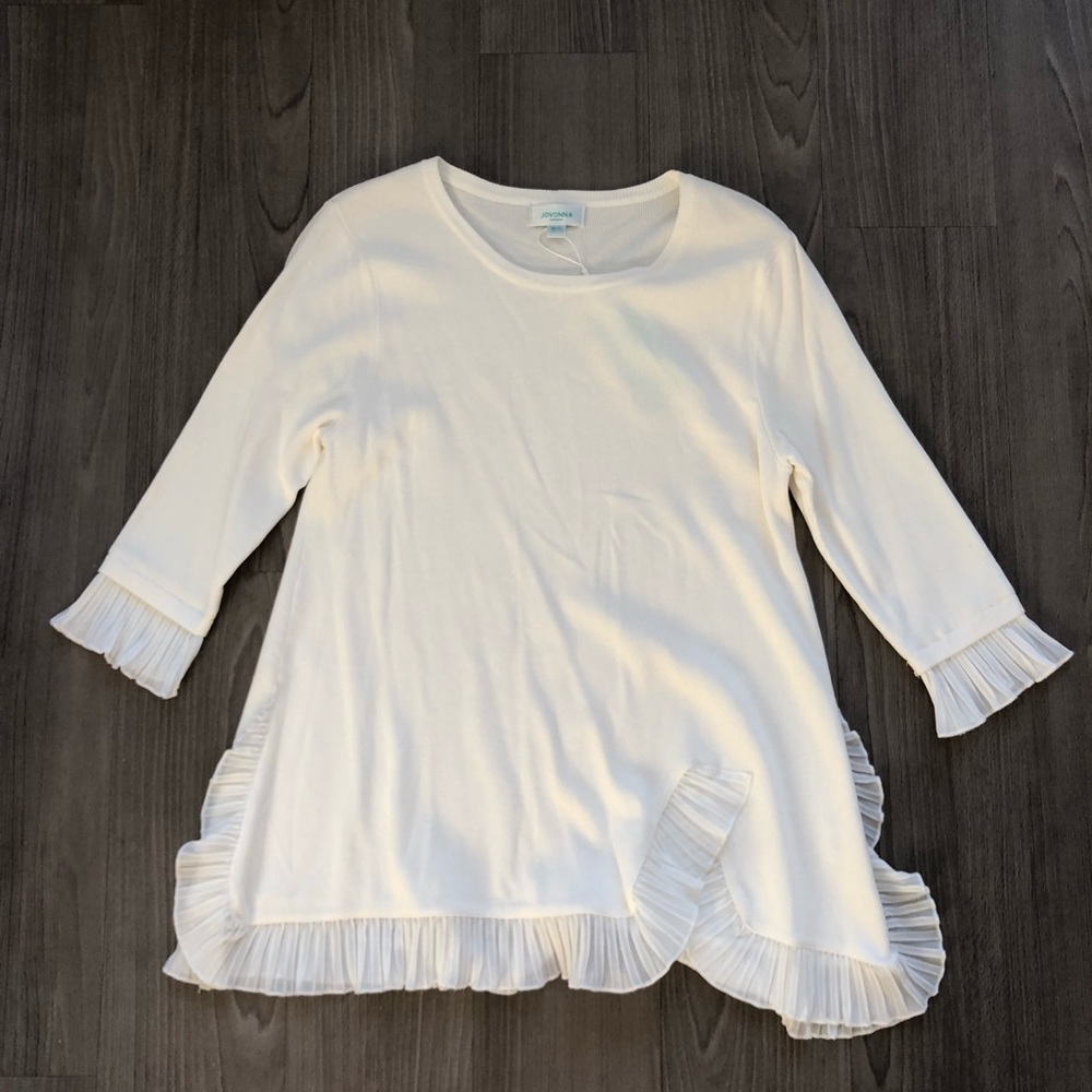 Anthropologie (Jovonna) 3/4 Ruffle-Hem Top NWT